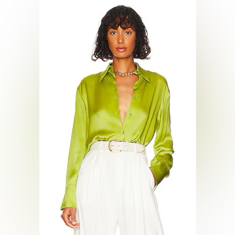 Vince silk ruched back blouse serpentine